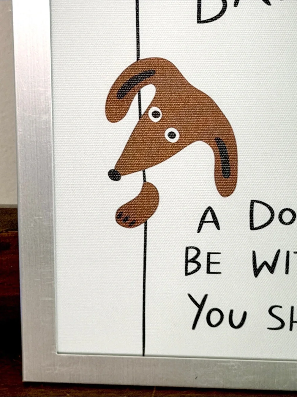 Welcome to the Bathroom, A Dog Will Be With You Shortly Canvas Wall Art Framed